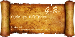 Gyüge Róbert névjegykártya
